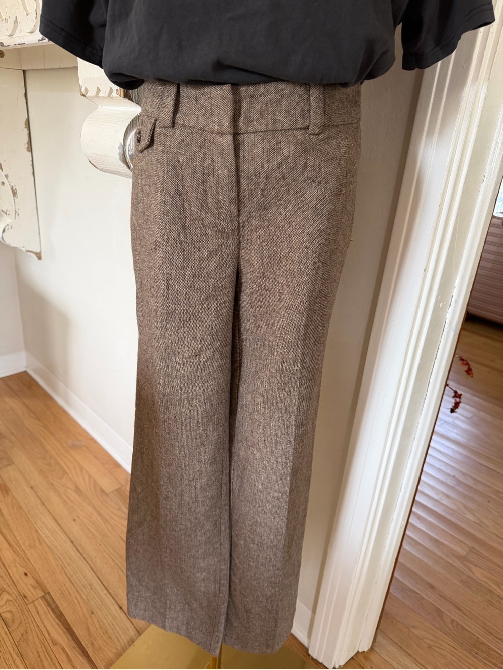 Jones New York Brown Wide-Leg Wool-Blend Pants